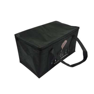 black fitness cooler lunch bag for picnic with two straps