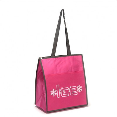 Custom Imprint Portable Non Woven Insulated picnic Tote Bag Thermal Lunch Cooler Bag