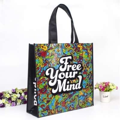 Wholesale Custom Logo Printed Colorful Recycle Laminated PP Non Woven Shopping Bags