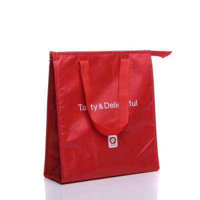 Promotional Recycled Logo Printed Lunch Thermal Insulated Food Deliver Polyester Cooler Bag