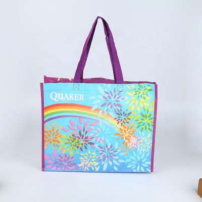 personalized shopping bags with logos printed woven fabric laminated bag, woven tote shopping bag