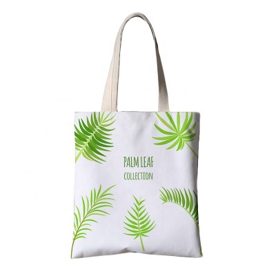 printing palm leaf canvas bag cotton canvas handle tote bag cotton bag