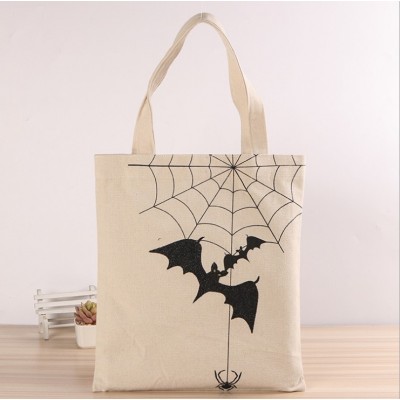 Eco Friendly Wholesale Logo Printed Halloween Custom Plain Shopping Cotton Canvas Tote Bag