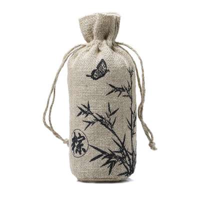 Customized Recyclable Natural Color Jute Bag Drawstring Small Gift Bags