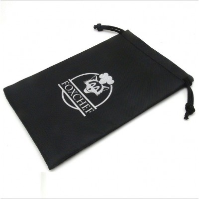 High Quality Custom Logo Printed Small Black Polyester Drawstring Bag For Jewelry